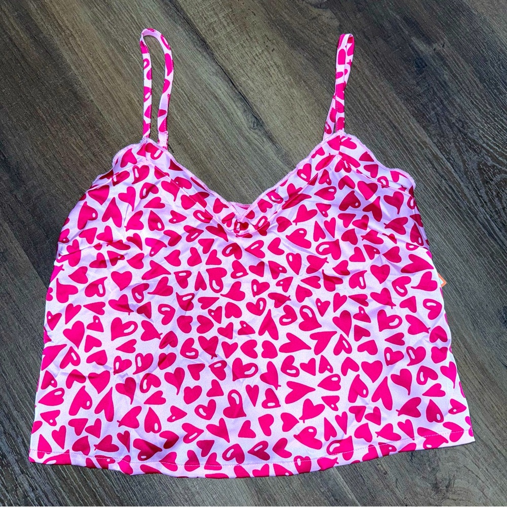 NWT Target Colsie Pink Hearts Pajama Top